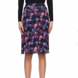 Ganni Purple Pleated Midi Skirt NWOT